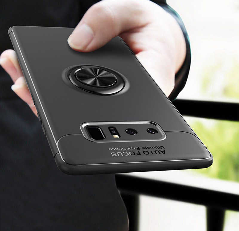 Galaxy Note 8 Kılıf Zore Ravel Silikon Kapak Siyah-Mavi