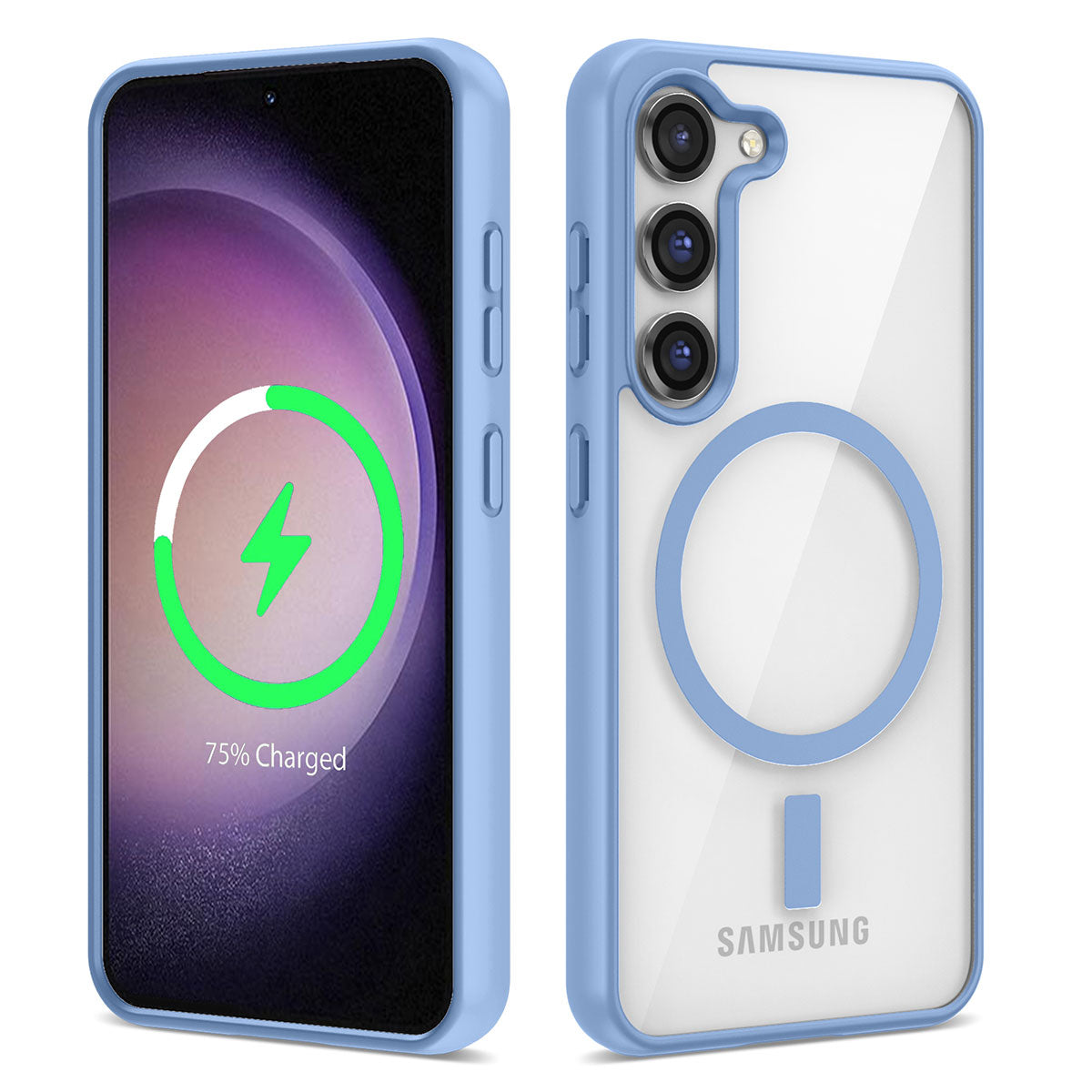 Galaxy S22 Plus Kılıf Magsafe Wireless Şarj Özellikli Silikon Zore Ege Kapak Mavi