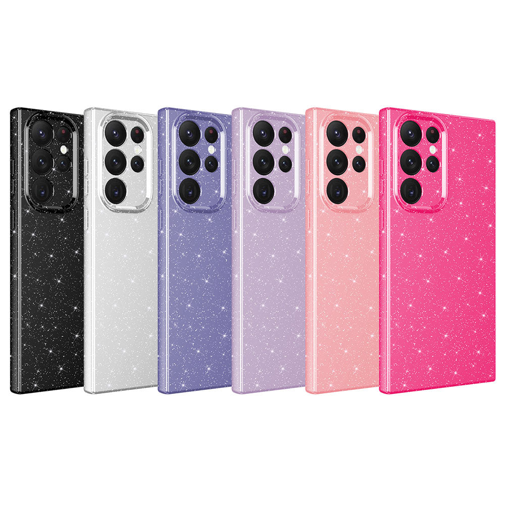 Galaxy S22 Ultra Kılıf Kamera Korumalı Simli Lüks Zore Koton Kapak Pembe