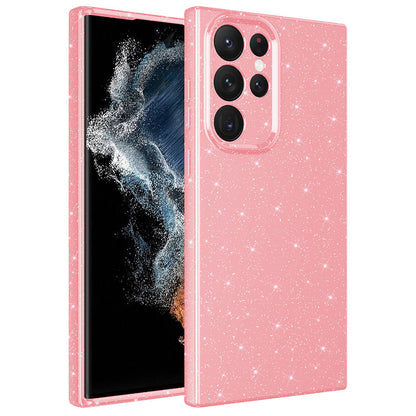 Galaxy S22 Ultra Kılıf Kamera Korumalı Simli Lüks Zore Koton Kapak Pembe