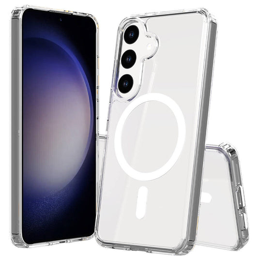 Galaxy S23 FE Kılıf M-safe Şarj Özellikli Şeffaf Sert PC Zore Embos Kapak