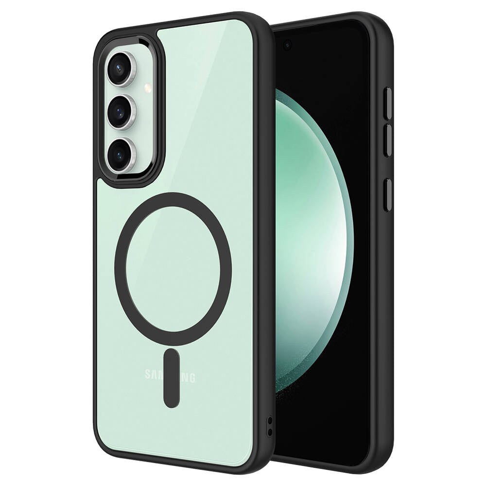 Galaxy S23 FE Kılıf Wireless Şarj Özellikli Zore Krom M-safe Silikon Kapak