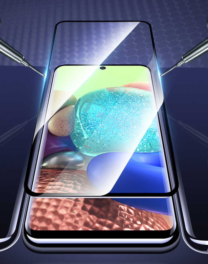 Galaxy S23 FE Zore Kenarları Kırılmaya Dayanıklı Cam Ekran Koruyucu Siyah