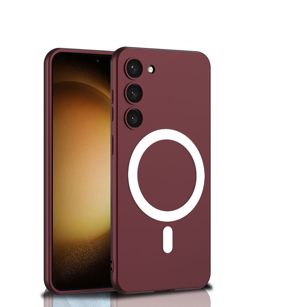 Galaxy S23 Kılıf Wireless Şarj Özellikli Zore Kıpta Magsafe Silikon Kapak Gümüş