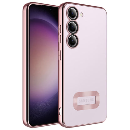 Galaxy S23 Plus Kılıf Kamera Korumalı Logo Gösteren Zore Omega Kapak Siyah