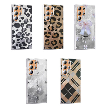 Galaxy S23 Ultra Kılıf Desenli Zore Mep Kapak Gold Leopar
