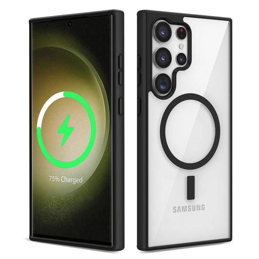 Galaxy S23 Ultra Kılıf Magsafe Wireless Şarj Özellikli Silikon Zore Ege Kapak Siyah