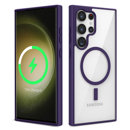 Galaxy S23 Ultra Kılıf Magsafe Wireless Şarj Özellikli Silikon Zore Ege Kapak Mor