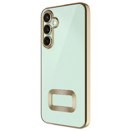 Galaxy S24 FE Kılıf Kamera Korumalı Logo Gösteren Zore Omega Kapak Gold