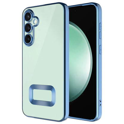Galaxy S24 FE Kılıf Kamera Korumalı Logo Gösteren Zore Omega Kapak Sierra Mavi