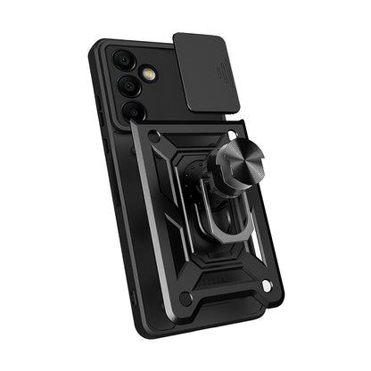 Galaxy S24 FE Kılıf Magnetik Standlı Kamera Korumalı Zore Sürgülü Vega Kapak Siyah