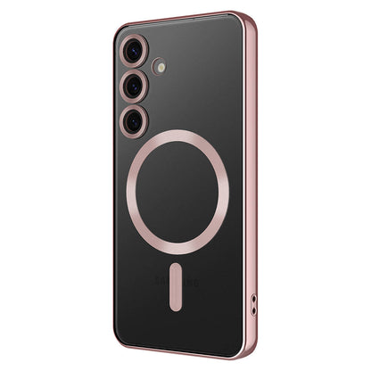 Galaxy S24 Kılıf Kamera Korumalı Magsafe Wireless Şarj Özellikli Zore Demre Kapak Rose Gold