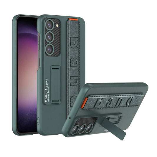Galaxy S24 Kılıf Standlı El Tutacaklı Zore Band Kapak Koyu Yeşil