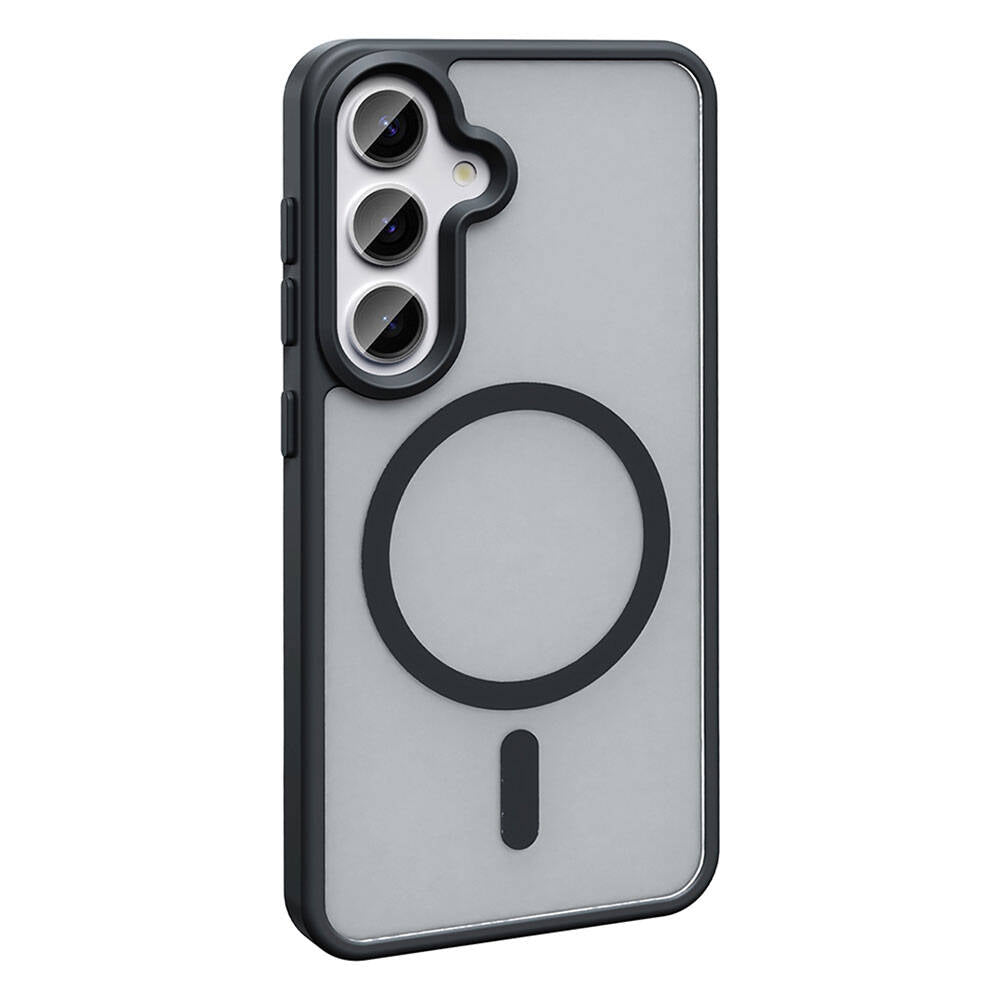Galaxy S24 Plus Kılıf Magsafe Şarj Özellikli Mat Arka Yüzey Zore Sio Kapak Siyah