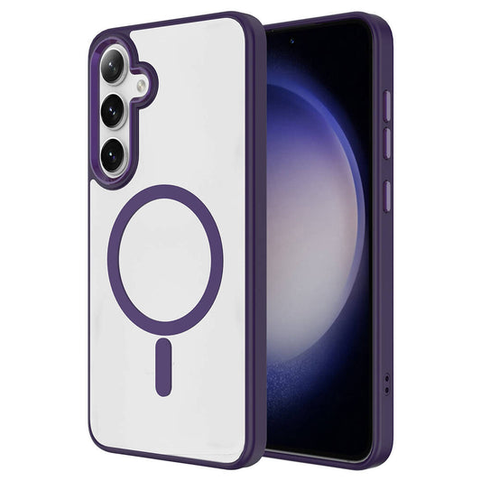 Galaxy S24 Plus Kılıf M-safe Şarj Özellikli Zore Krom M-safe Silikon Kapak