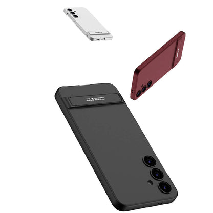 Galaxy S24 Plus Kılıf Zore Kamera Korumalı Dikey Standlı Ays Kapak Koyu Yeşil