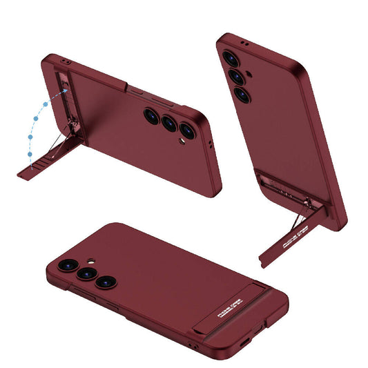 Galaxy S24 Plus Kılıf Zore Kamera Korumalı Dikey Standlı Ays Kapak Mürdüm