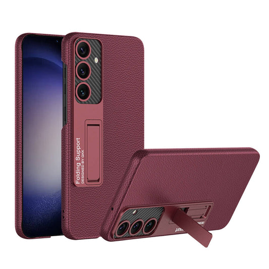 Galaxy S24 Plus Kılıf Zore Kıpta Standlı Kapak Mürdüm