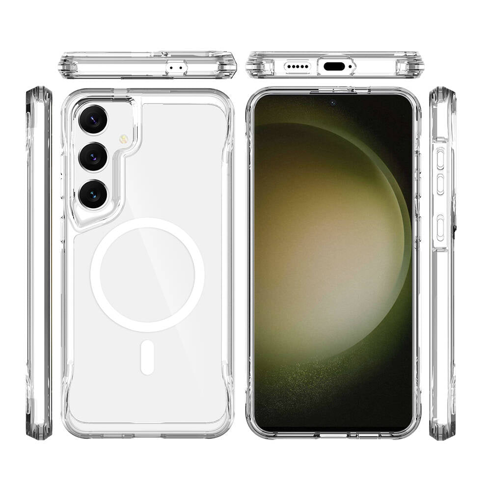 Galaxy S24 Plus Kılıf Zore Magsafe Şarj Özellikli T-Max Magsafe Kapak Renksiz