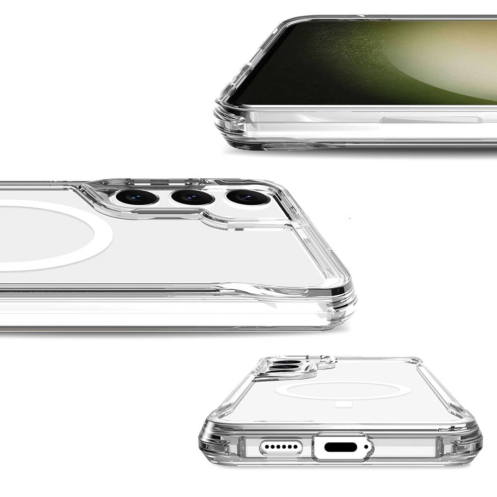 Galaxy S24 Plus Kılıf Zore Magsafe Şarj Özellikli T-Max Magsafe Kapak Renksiz