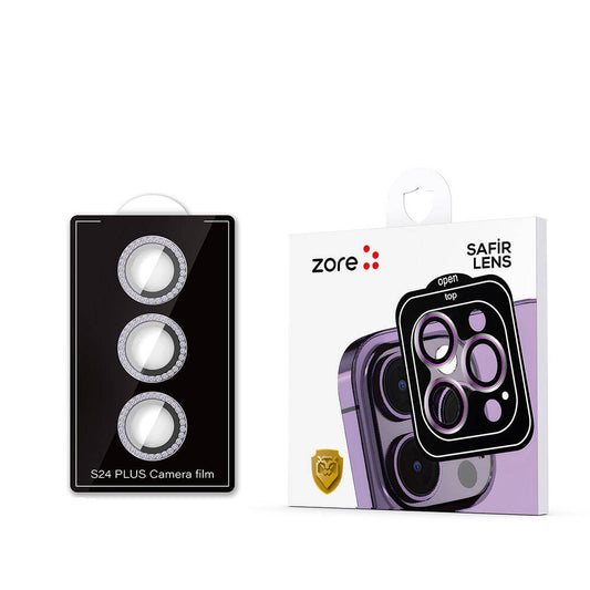 Galaxy S24 Plus Zore Diamond Kamera Lens Koruyucu Cam Filmi Mor
