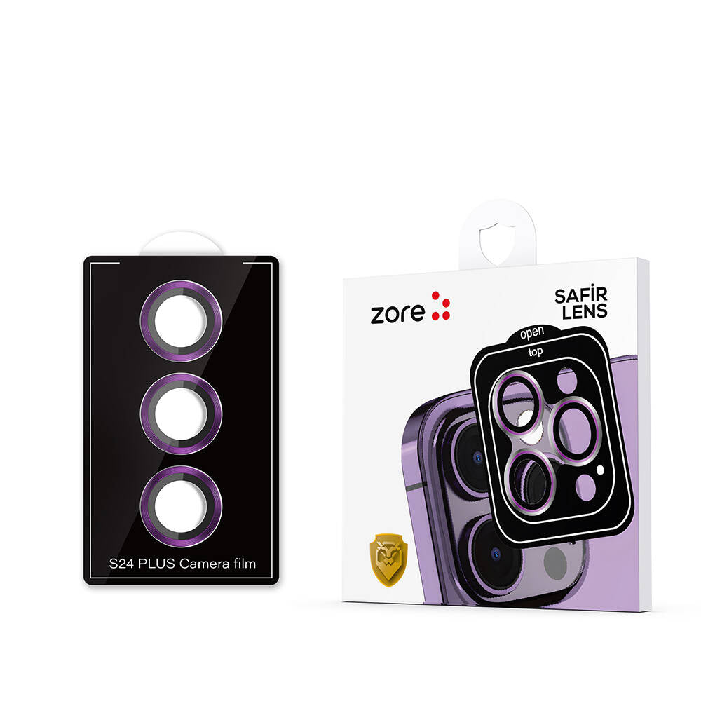 Galaxy S24 Plus Zore Kamera Lens Koruyucu Cam Filmi Derin Mor