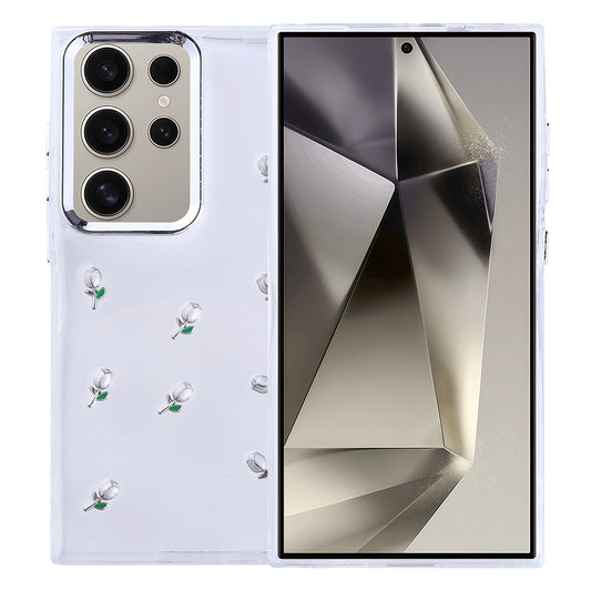 Galaxy S24 Ultra Kılıf Airbag Tasarımlı Simli Şeffaf Zore Kutup Kapak Lale