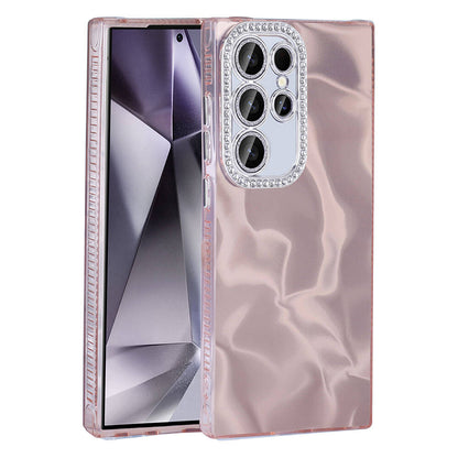 Galaxy S24 Ultra Kılıf Airbagli Parlak Taş Detay Tasarımlı Zore Esila Kapak Pembe