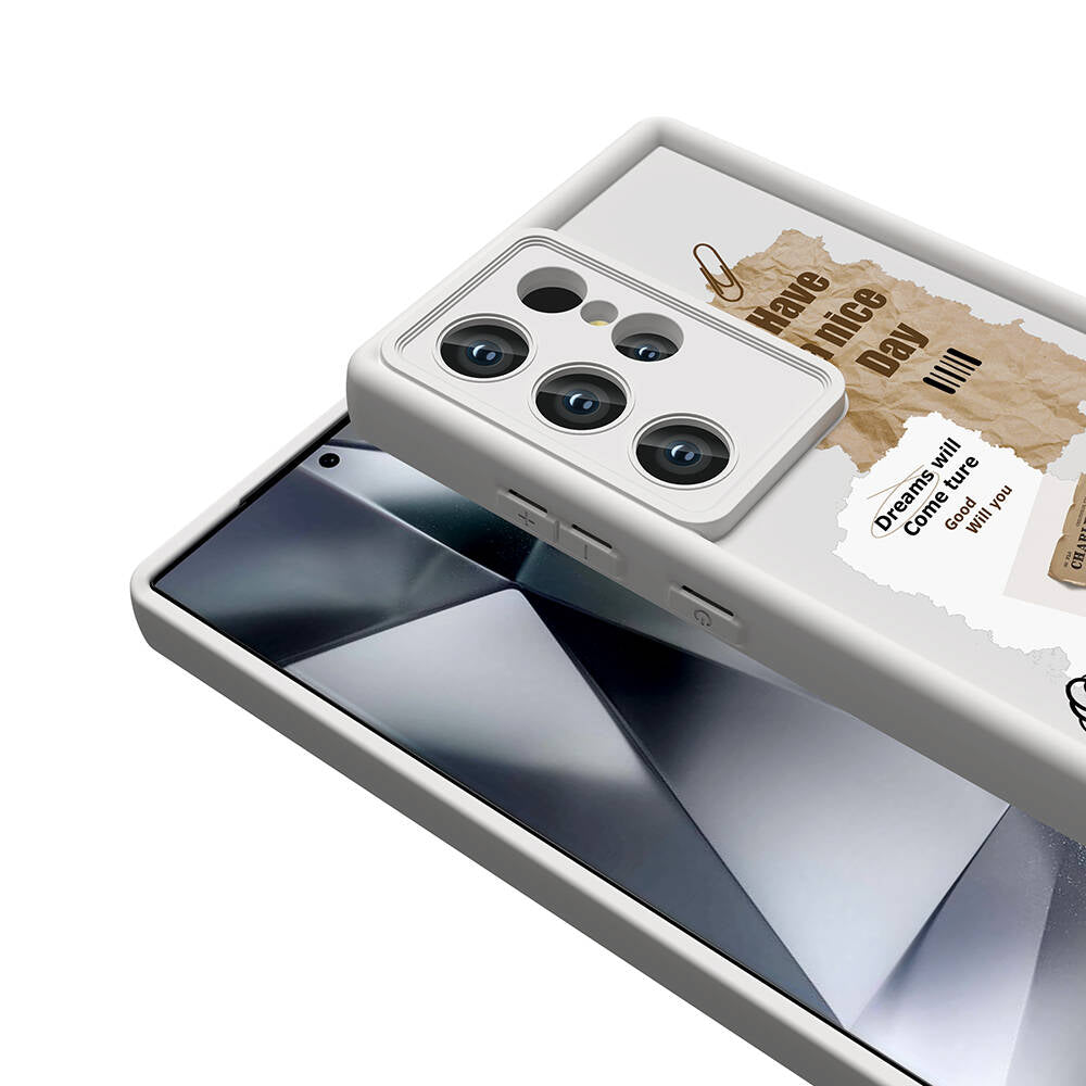 Galaxy S24 Ultra Kılıf Kamera Korumalı Baskılı Arka Yüzey Zore Klas Kapak Siyah