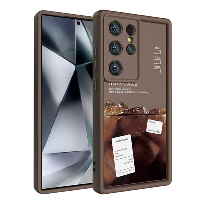 Galaxy S24 Ultra Kılıf Kamera Korumalı Baskılı Arka Yüzey Zore Klas Kapak Açık Kahve