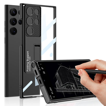 Galaxy S24 Ultra Kılıf Kamera Korumalı Şeffaf Tasarımlı Zore Lego Standlı Kapak Yeşil