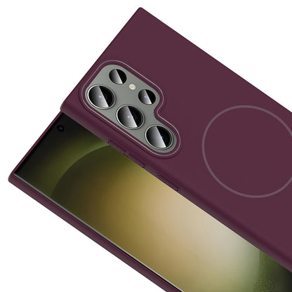 Galaxy S24 Ultra Kılıf Magsafe Şarj Özellikli Zore Ruby Sert Kapak Mürdüm