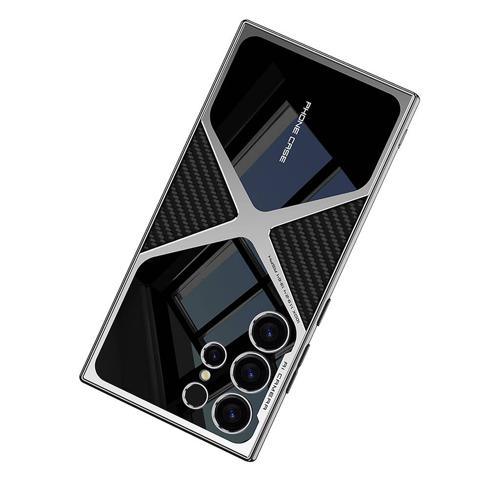 Galaxy S24 Ultra Kılıf Ultra İnce Kamera Korumalı PC + Deri Arka Yüzey Zore X-Pro Kapak Siyah