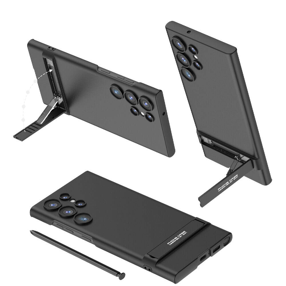 Galaxy S24 Ultra Kılıf Zore Kamera Korumalı Dikey Standlı Ays Kapak Koyu Yeşil