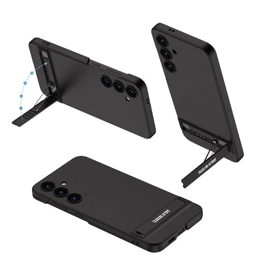 Galaxy S24 Ultra Kılıf Zore Kamera Korumalı Dikey Standlı Ays Kapak Siyah