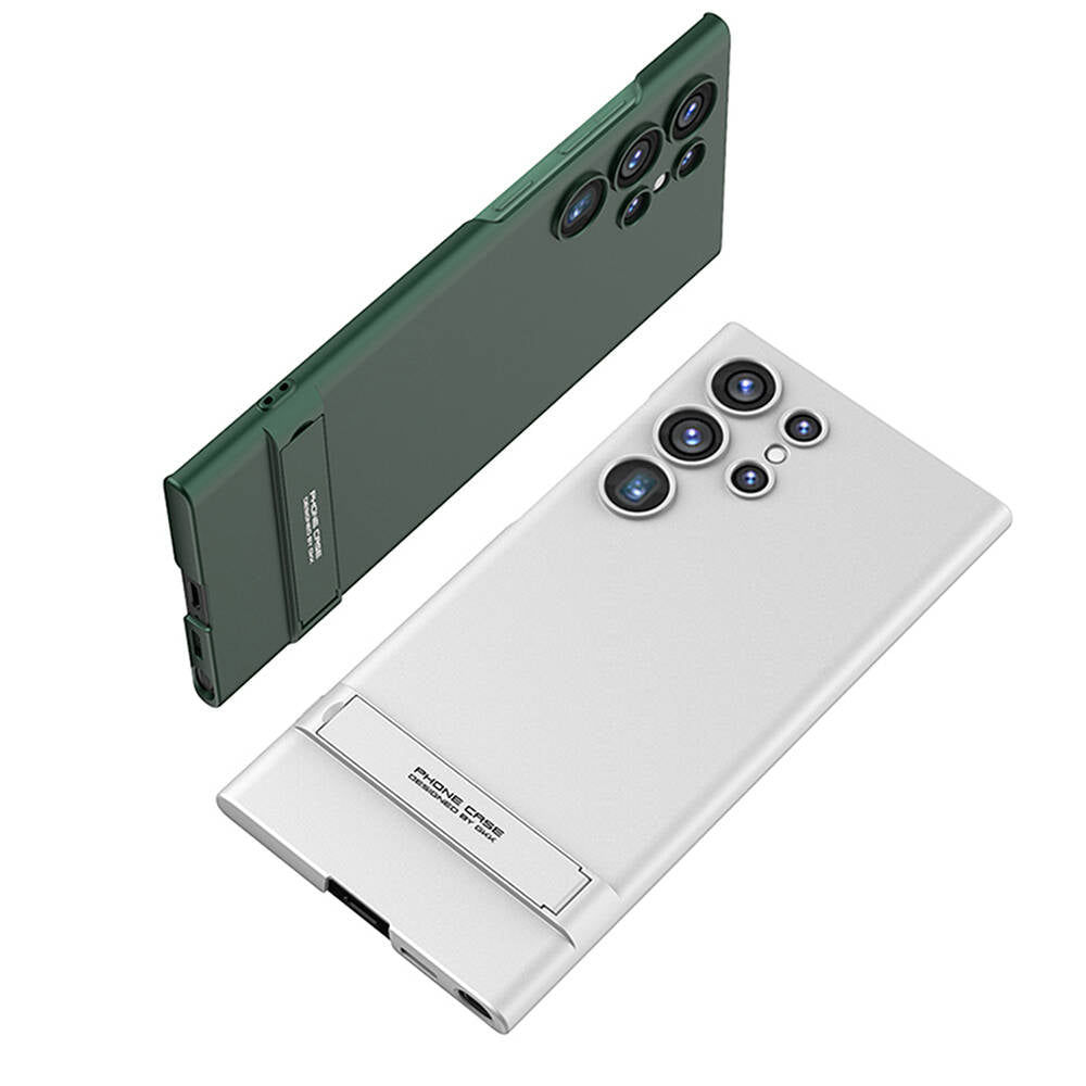 Galaxy S24 Ultra Kılıf Zore Kamera Korumalı Dikey Standlı Ays Kapak Mürdüm