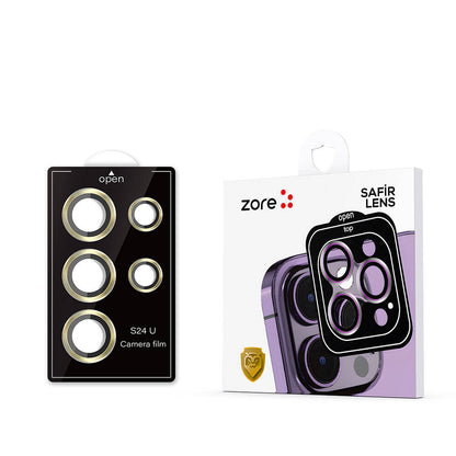 Galaxy S24 Ultra Zore Kamera Lens Koruyucu Cam Filmi Derin Mor