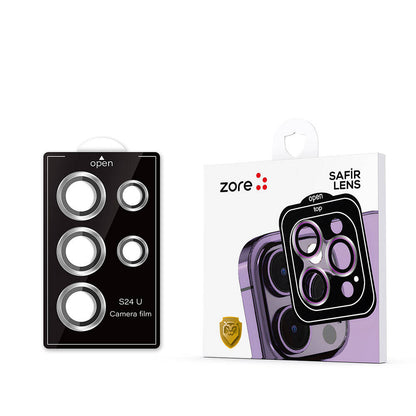 Galaxy S24 Ultra Zore Kamera Lens Koruyucu Cam Filmi Titanyum