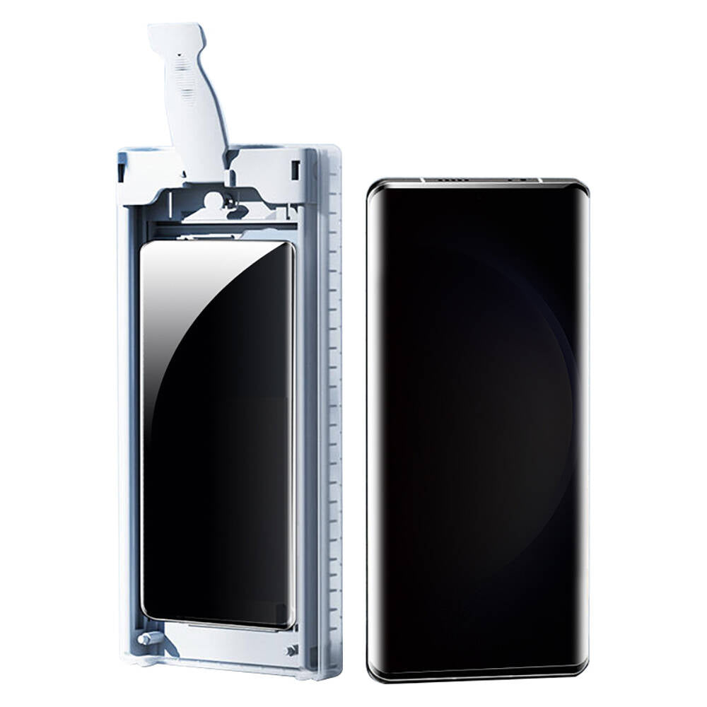 Galaxy S24 Ultra Zore Uygulama Aparatlı 6in1 Easy Body Privacy Ekran Koruyucu Siyah