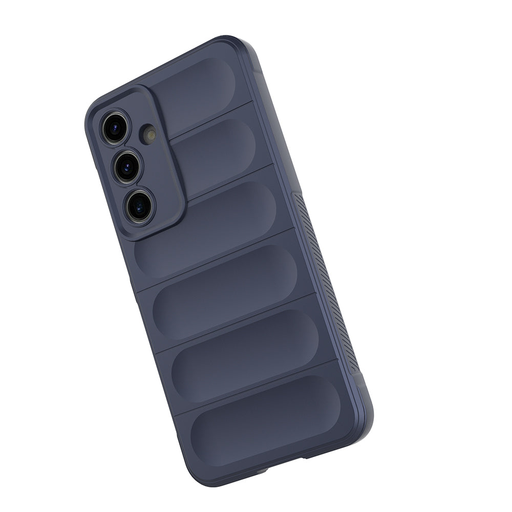 Galaxy S25 FE Kılıf Esnek TPU Oyuklu Arka Yüzey Tasarımlı Zore Etnik Silikon Kapak Lacivert