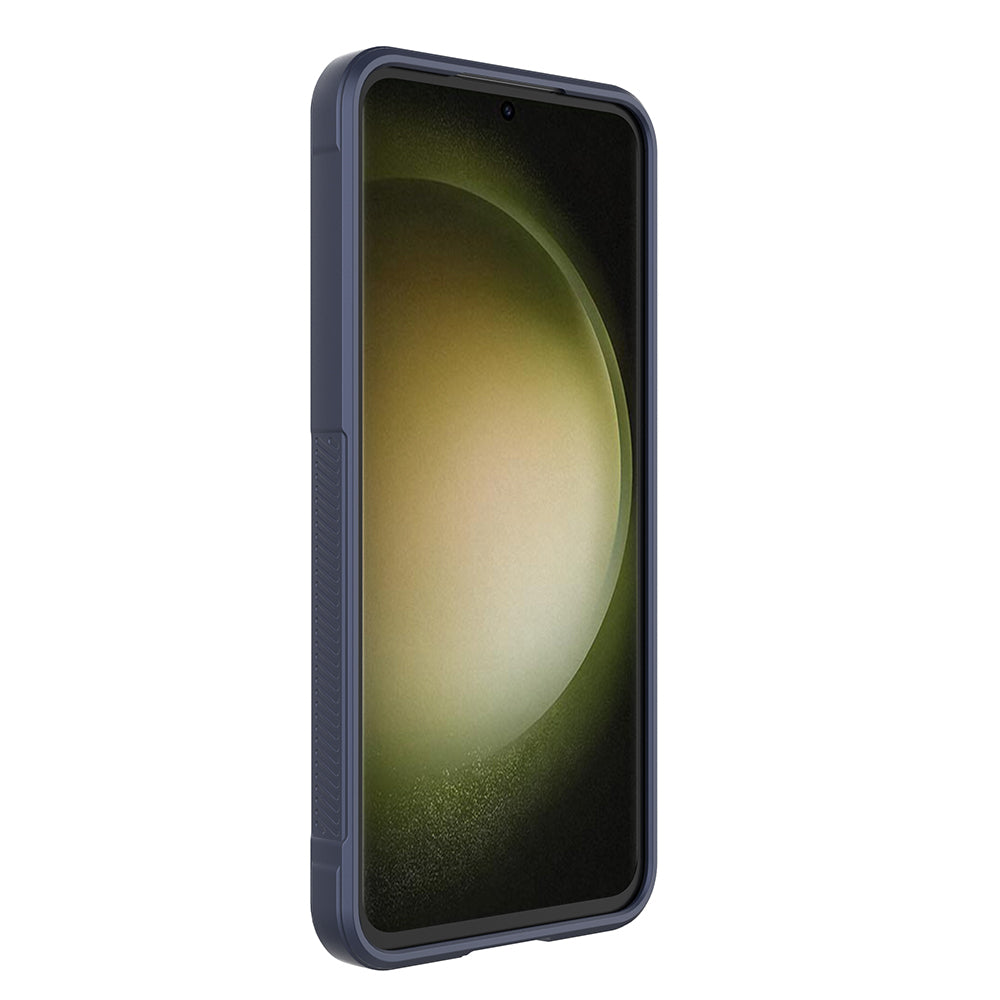Galaxy S25 FE Kılıf Esnek TPU Oyuklu Arka Yüzey Tasarımlı Zore Etnik Silikon Kapak Lacivert