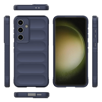 Galaxy S25 FE Kılıf Esnek TPU Oyuklu Arka Yüzey Tasarımlı Zore Etnik Silikon Kapak Lacivert