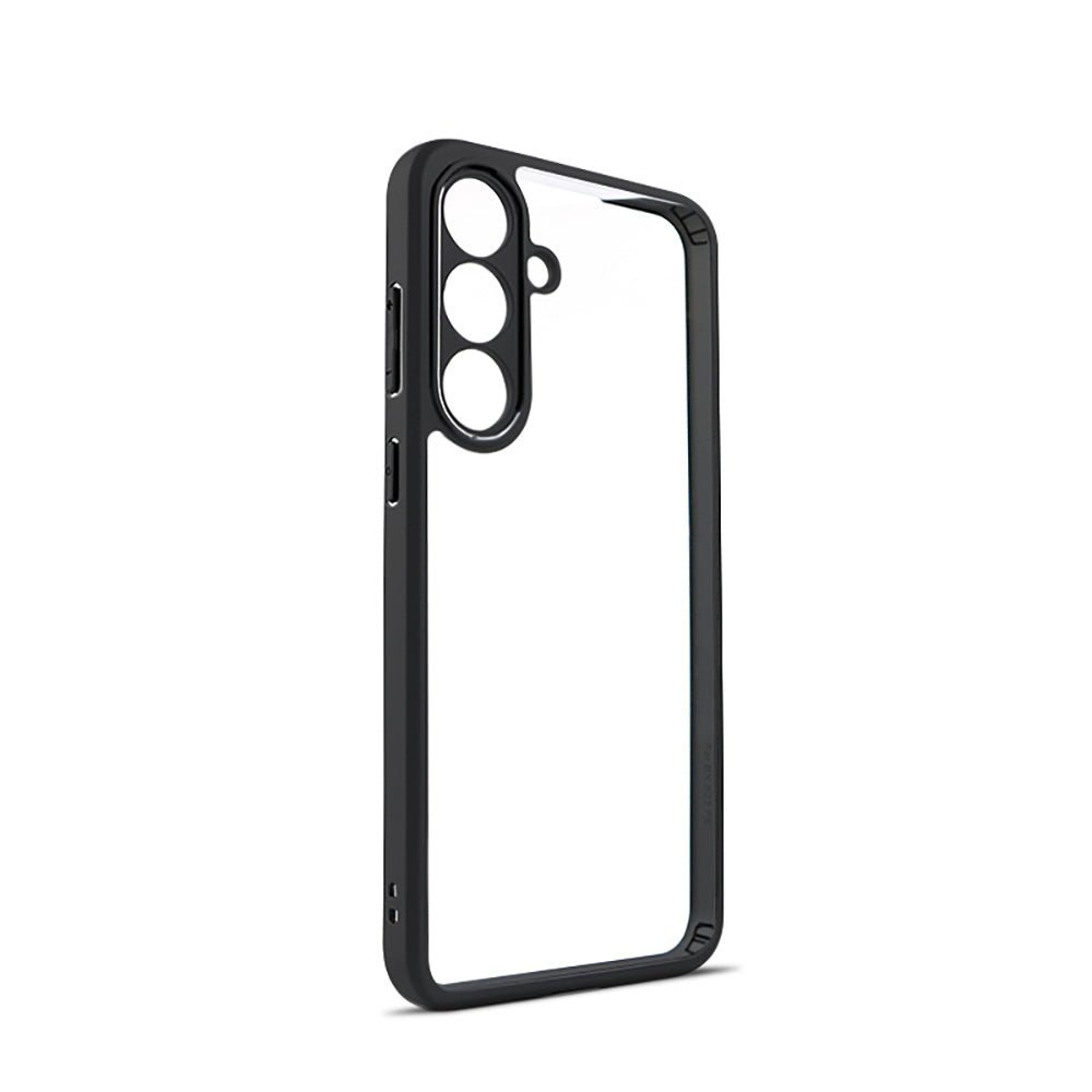 Galaxy S25 FE Kılıf Kamera Korumalı Şeffaf Arka Yüzey Zore New Roll Kapak Siyah