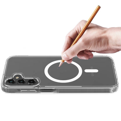 Galaxy S25 Plus Kılıf Magsafe Şarj Özellikli Şeffaf Sert PC Zore Embos Kapak Şeffaf