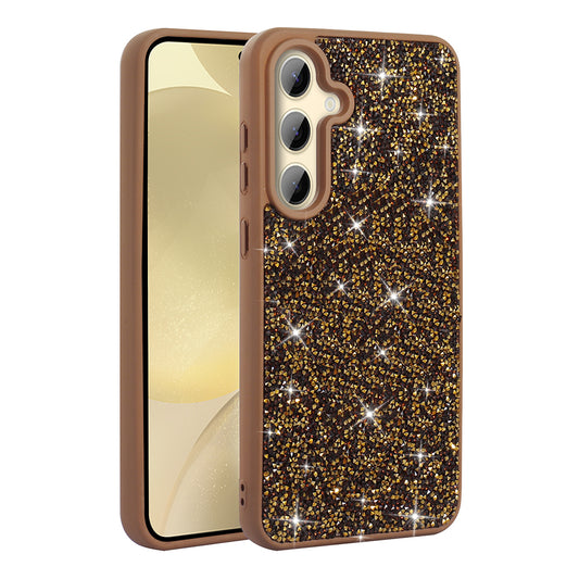 Galaxy S25 Plus Kılıf Parlak Taşlı Tasarım Zore Pırlanta Kapak Gold