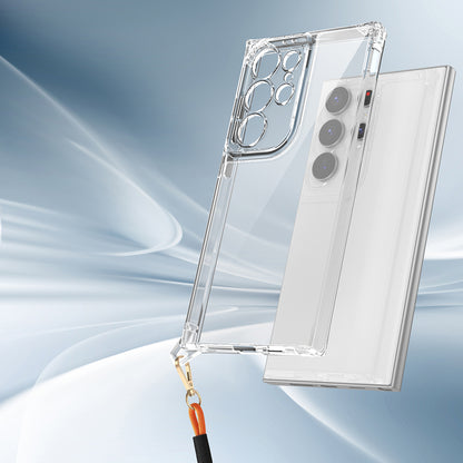Galaxy S25 Ultra Kılıf Airbagli Takılabilir Askı Aparatlı Zore Snap Silikon Kapak Şeffaf