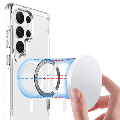 Galaxy S25 Ultra Kılıf Zore Magsafe Şarj Özellikli T-Max Magsafe Kapak Şeffaf