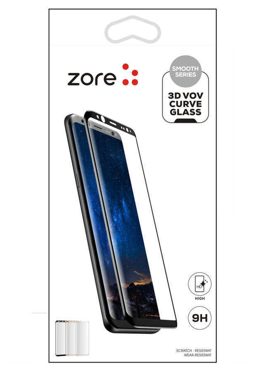 Galaxy S7 Edge Zore 3D Vov Curve Glass Ekran Koruyucu Gümüş