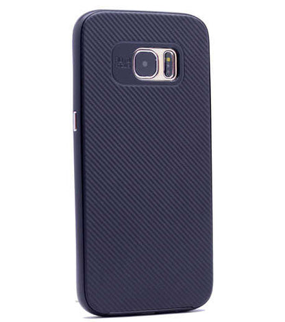 Galaxy S7 Edge Kılıf Zore İnce Mono Karbon Silikon Kapak Rose Gold