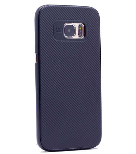 Galaxy S7 Edge Kılıf Zore İnce Mono Karbon Silikon Kapak Siyah